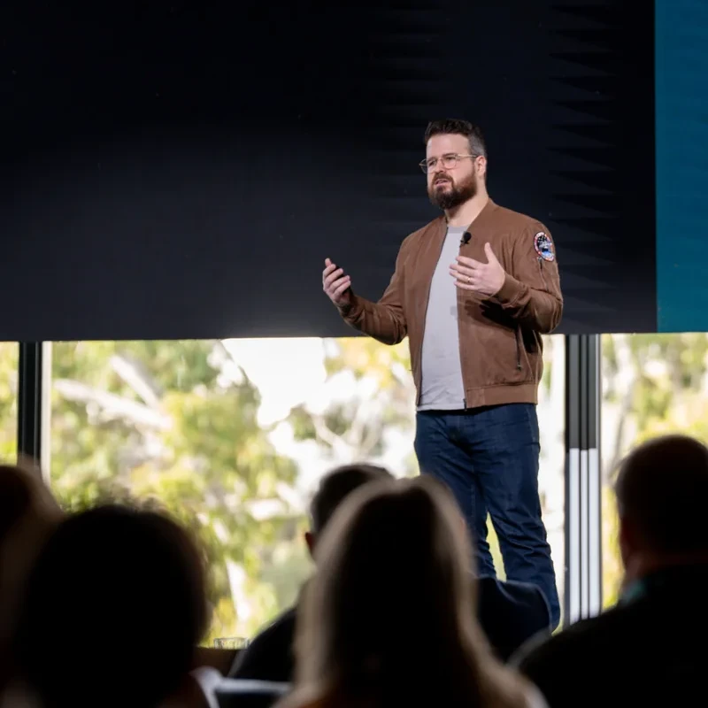 Keynote speaker on the main stage at Digital Adelaide 2025